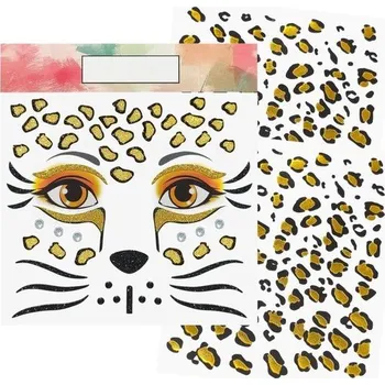 Donciety tetování leopardí obličeje, tetování na obličeji, karneval, tetování na obličeji,