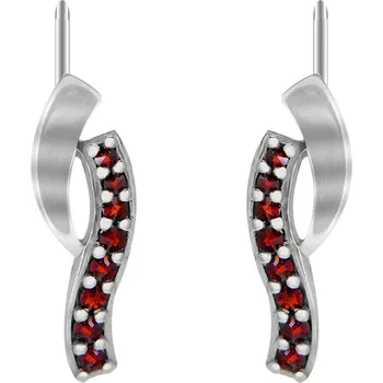 Náušnice Český granát náušnice stříbrné 131138