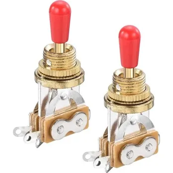 Elektrická kytara QUARKZMAN 3polohový kytarový krátký přepínač, rovný přepínač, zlatý s červeným tlačítkem, pro