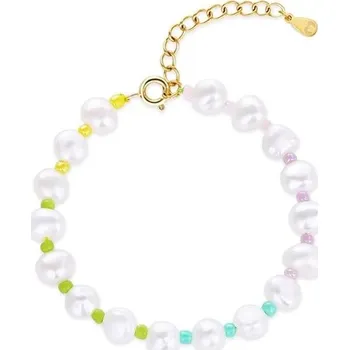 Náramek Originální dámský náramek s korálky v různých barvách. Pozlacený/stříbrný chirurgický ocelový