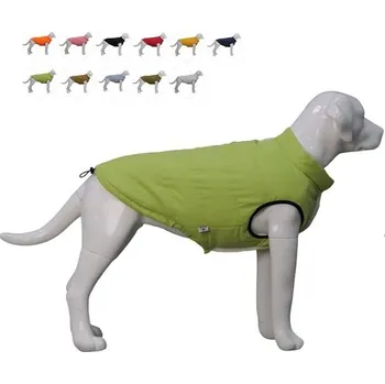 Kosmetika pro psa Lovelonglong Nepromokavá fleecová zimní vesta pro psy - psí kabát na knoflíky, zelená XL