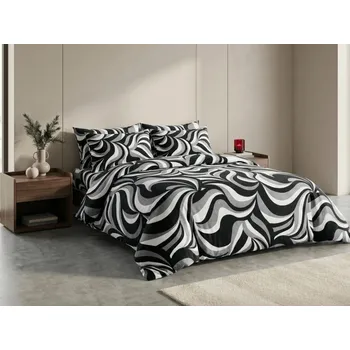 Bytový textil Mikroplyšové povlečení ILLUSIONS černo-šedé Rozměr povlečení: 70 x 90 cm | 140 x 200 cm