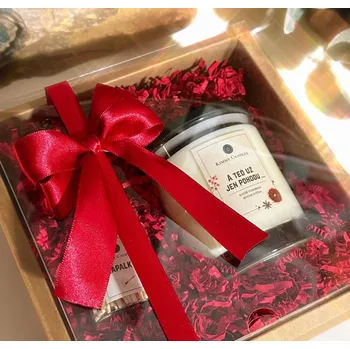 Bytová dekorace KimmyCandles.cz Dárkový set - Svíčka ve skle & zápalky