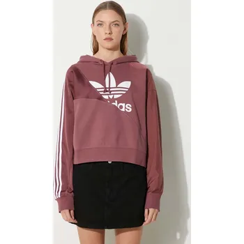 Dámské oblečení Bavlněná mikina adidas Originals, 42, burgundské, 83A