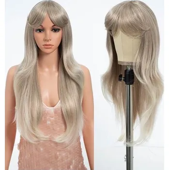 Paruka Paruka Style Icon T-LINEN62 Blond s ofinou Dlouhé vlnité rovné vlasy Syntetická paruka pro ženy