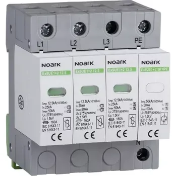 svodič přepětí NOARK 105508 Ex9UE1+2 25R 4P 280 Svodič třída 1+2 (B+C),25 kA,280VAC,4pól,sig.kont. (Noark 105508 Svodiče přepětí Ex9UE1+2 25R 4P 280)
