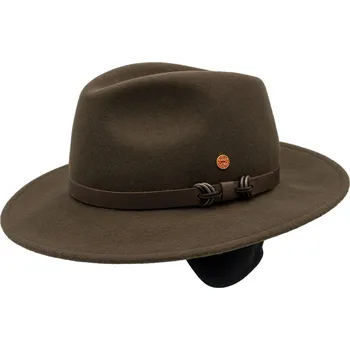Klobouk Cestovní nemačkavý voděodolný hnědý klobouk Mayser - Earflap Georgia Traveller (s ušní klapkami) Velikost: 58 cm