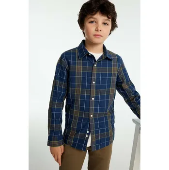 Chlapecká košile Dětská bavlněná košile Mayoral 7110.7B.Junior.9BYH námořnická modř 59X, vel. 140