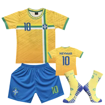 Fotbal Numberoplus Dětský fotbalový dres komplet + Fotbalové ponožky Neymar.JR10 Velikost: 12 roky (vel.146)
