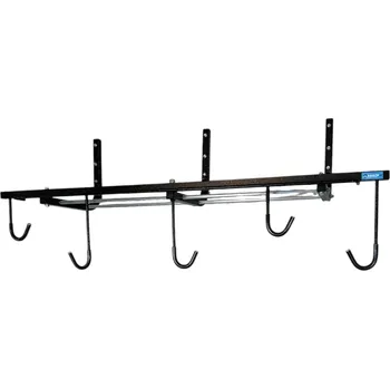 stojan na kolo Nástěnný držák na kola s háky a odkládací plochou KACERLE KS-160 pro 5 kol