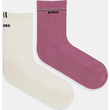 Pánské oblečení Ponožky BOSS 2P QS Iconic CC W 2-pack 50502113 růžová 30X, vel. 35-38