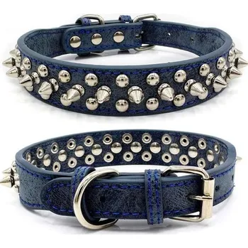 Obojek pro psa Yiwong kožený obojek s hroty