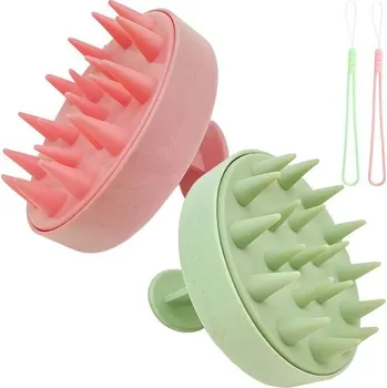 Dvoudílný silikonový masážní kartáč na hlavu