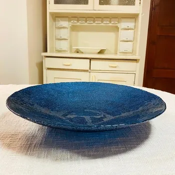 Mísa, skleněná, odstín modré