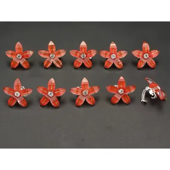 Ozdoba do vlasů B-TOP Sada 10 ks malých zacvakávacích sponek ve tvaru květu Druh barvy: Červená