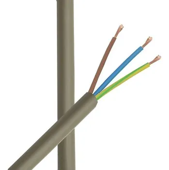 3m napájecí kabel, zlatá antika, H03VV-F, 3 x 0,75 mm² hadicový kabel s PVC izolací, 3G kabel pro