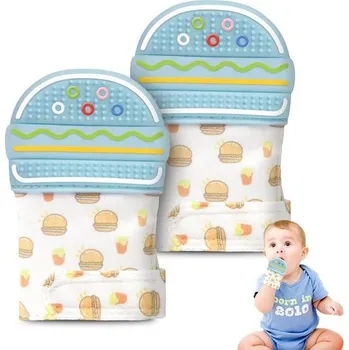 Dětská kousací rukavička HOTUT, 2dílná kousací hračka pro miminka vyrobená z potravinářského