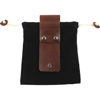 Ledvinka Plátěná taška na krmení Fsahiuf na turistiku, skládací kožená taška na opasek se stahovací šňůrkou