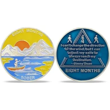 AtSKnSK 8měsíční mince na střízlivost, osmiměsíční žetony a medailonky AA, dárky na střízlivost pro