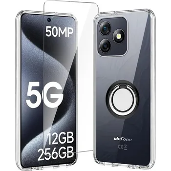 Pouzdro na mobilní telefon Pouzdro na telefon Wanglaism pro Ulefone Note 18 Ultra 5G + otočný stojánek o 360° + ochranné sklo