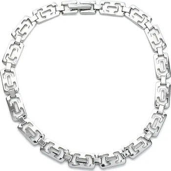 Náramek Ocelový náramek „Geometric Link“ – lesklý článkový řetěz