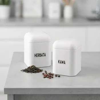 Dóza na potraviny Sada 2 kuchyňských dóz Tadar Salvador Káva Čaj bílý matný