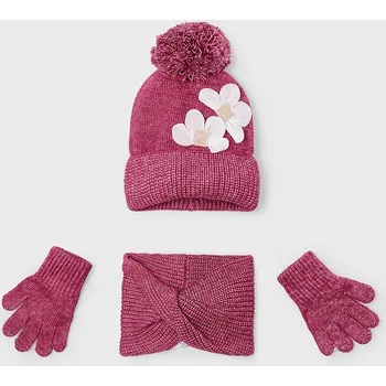 Pokrývka hlavy Dětská souprava Mayoral 10071.6L.Mini.9BYA burgundské 93X, vel. 140