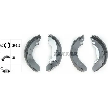 Brzdová čelist Sada brzdových čelistí TEXTAR 91043900