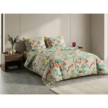 Povlečení Mikroplyšové povlečení PETALIA béžové Rozměr povlečení: 70 x 80 cm | 140 x 200 cm