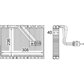 Výparník klimatizace Výparník, klimatizace MAHLE AE 128 000P