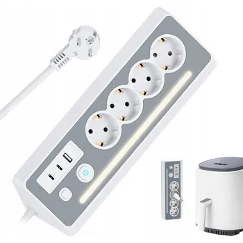 Elektrická zásuvka ZÁSUVKOVÁ LIŠTA 4 STOLNÍ NÁBYTKOVÁ ZÁSUVKA PRODLUŽOVACÍ KABEL 1.5 M