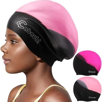 Plavecká čepice EOGRFW Cabaubl plavecká čepice pro děti, 2 kusy silikonových plaveckých čepic pro dívky a chlapce
