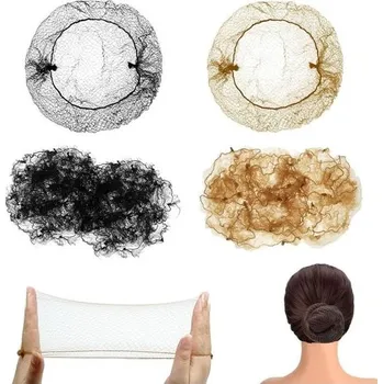 Síťka na vlasy, neviditelné elastické síťky na vlasy, 100 kusů dívčího drdolu, síťka na vlasy s