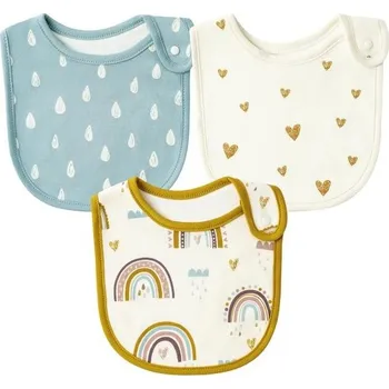 Kojenecká váha 2ooya bavlněné unisex dětské bryndáčky - 3 kusy v balení, duhové, novorozenecké, dětské bryndáčky