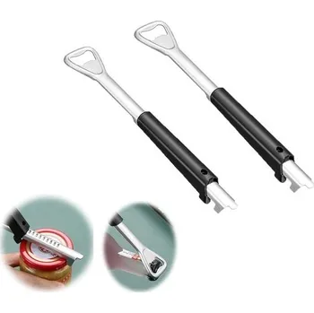 Otvírák Nastavitelný otvírák na konzervy a lahve 2 v 1 - nerezová ocel - pro seniory - balení po 2 kusech