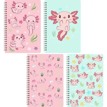 Pořadač na recepty A1DIEE A5 spirálový zápisník - 4 ks barvené