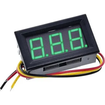 YAODHAOD digitální voltmetr DC 3-30V, ochrana proti přepólování vodičů, měřič napětí, 3místný LED