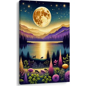 Obraz Dovido Obraz kouzelná noční krajina s měsícem