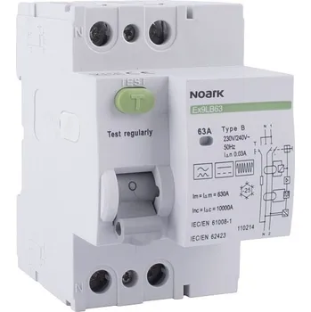 Proudový chránič Noark 110212 Ex9LB63 1P+N 25A 30mA Proudový chránič, Icn=10kA, 1P+N, In=25A, I?n=30mA, typ B (Ex9LB63 1P+N 25A 30mA)