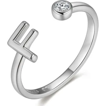 Prsten Dámský prsten MARLION JEWELS ze stříbra s iniciálami a briliantovým diamantem. Stříbrné prsteny pro