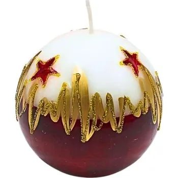 Zahradní dekorace Elegantní kulatá svíčka, stolní svíčka, dekorativní svíčka, vosková svíčka s vánočním motivem,