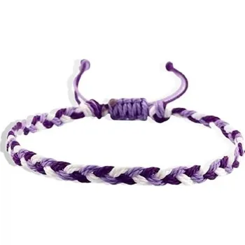 Náramek Náramek pro štěstí Lolileo fialovo-bílý