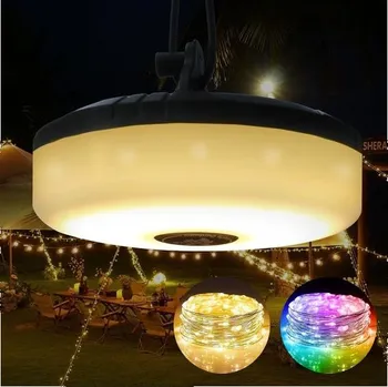 Stojací lampa Kempovací řetězová světla Rolovací, BRIMETI Voděodolná přenosná LED řetězová světla 10M, USB