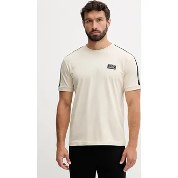 Bavlněné tričko EA7 Emporio Armani AF10375.7M000956 béžová 01X, vel. S