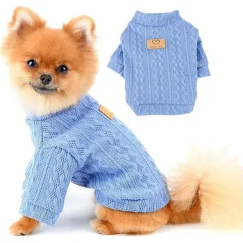 Obleček pro psa PAIDEFUL Pletený teplý svetr pro psy - Čivava Módní pšeničný pletený svetr Zimní oblečení pro