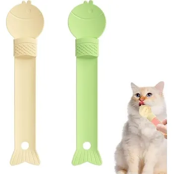 miska pro kočku 2 balení odměrek na krmivo pro kočky, mačkací lžičky, přenosný mačkací proužek, multifunkční