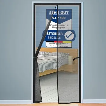 Magnetická síť proti hmyzu na dveře, 70x200 cm ochrana proti hmyzu pro balkonové dveře, automatické