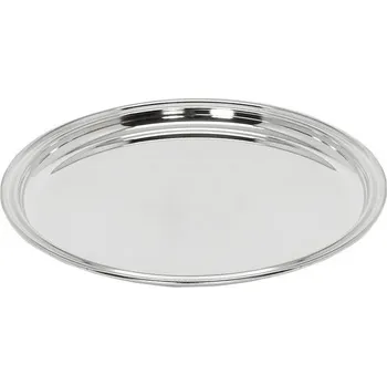 Zahradní dekorace EDZARD Servírovací podnos ve tvaru dýmky, kulatý, elegantně postříbřený, průměr 22 cm