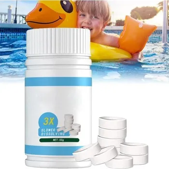 Tablety na čištění bazénů, multifunkční šumivé tablety pro bazény, 50 g