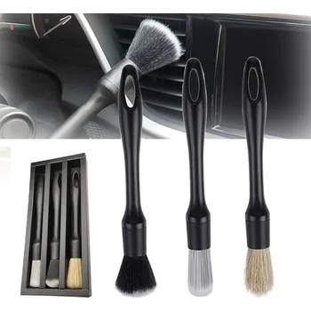 Kingsea - Kartáč na detailing auta - LMUS0041 - Kartáč - Sada 3 kartáčů z přírodních kančích chlupů, ultra jemný